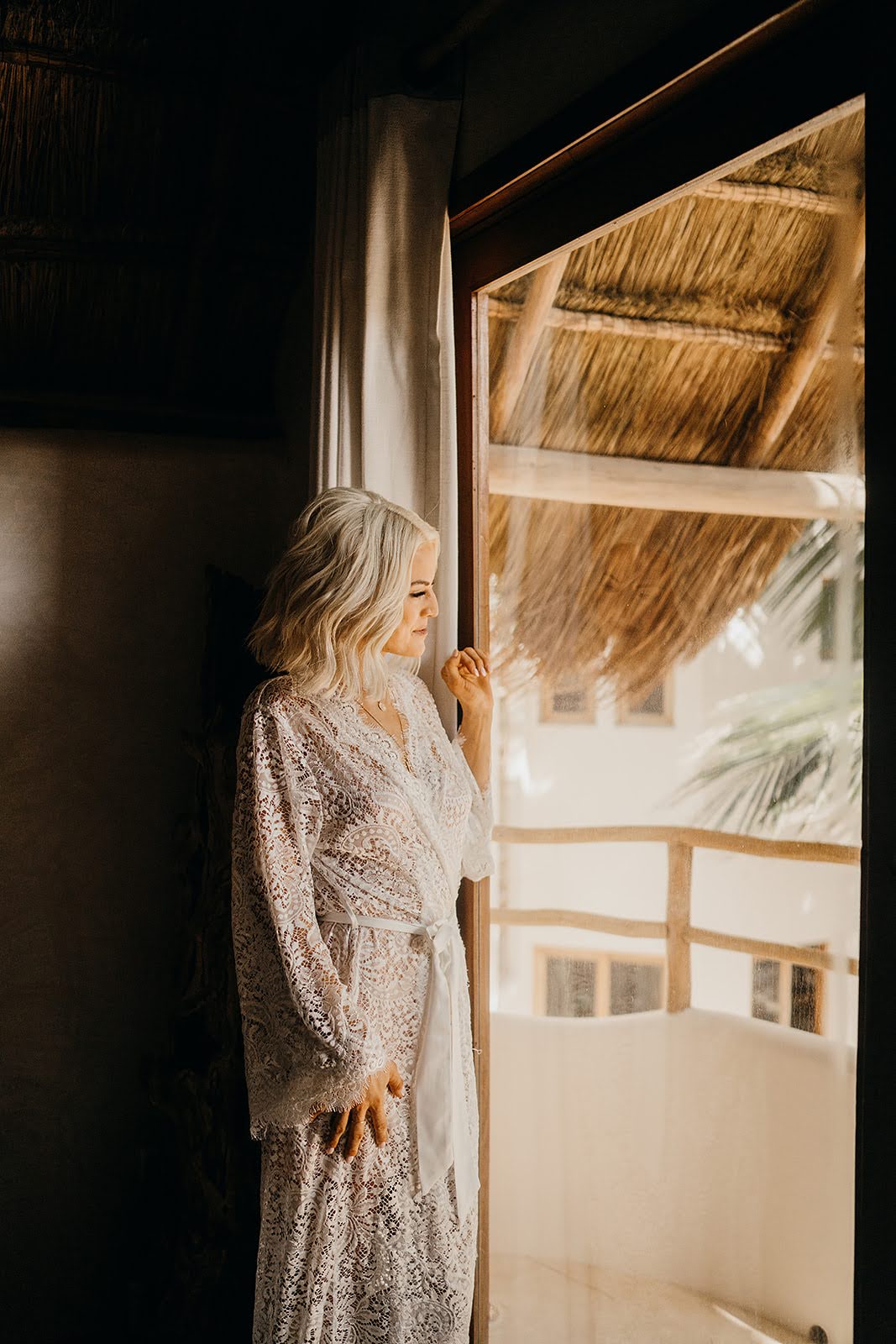 Akiin Tulum Wedding Beach Kape Photography Bride Robe Dressing Gown