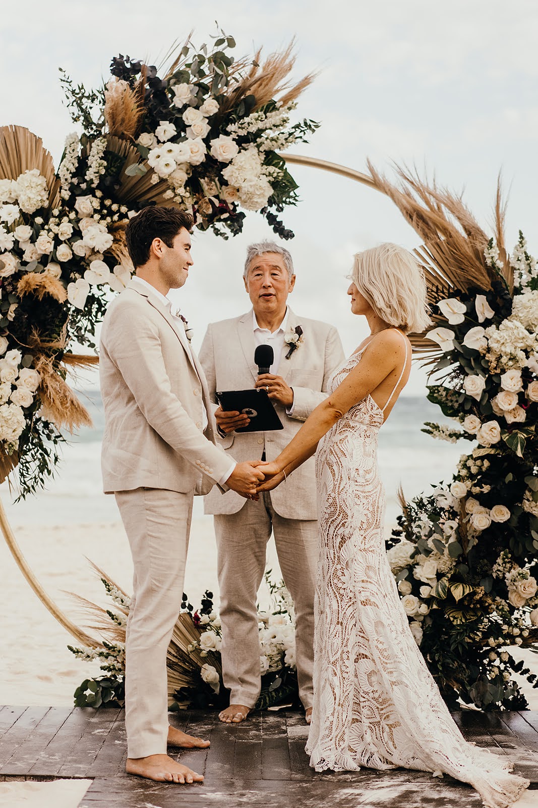 Akiin Tulum Wedding Beach Kape Photography Hoop Moongate Flower Arch Backdrop Ceremony