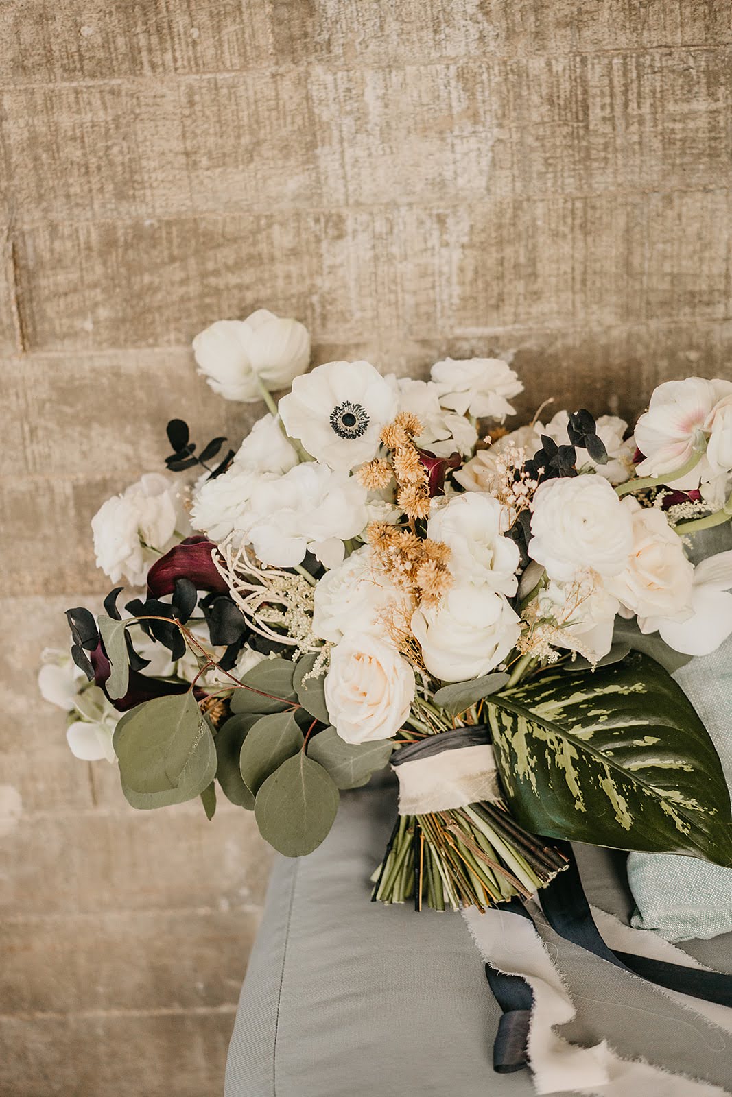 Akiin Tulum Wedding Beach Kape Photography Bouquet Flowers Bridal White Rose Anemone