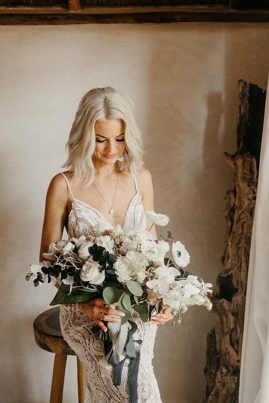 Akiin Tulum Wedding Beach Kape Photography Bouquet Flowers Bridal White Rose Anemone