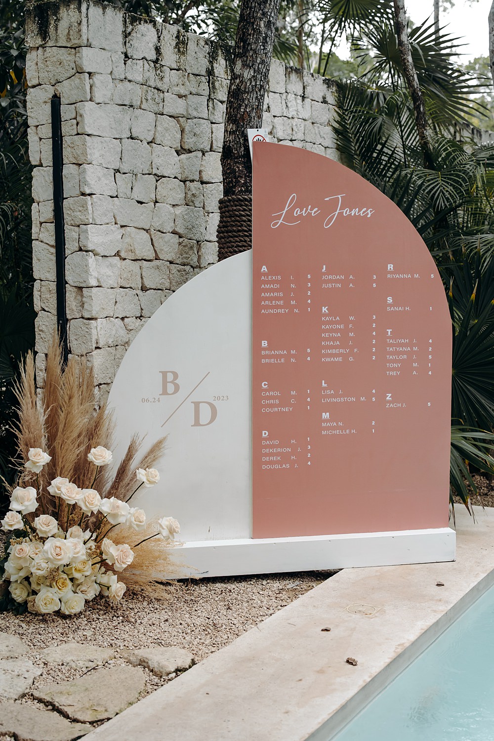 Aldea Ka'an Tulum Wedding Bamba Photography Curve Table Plan Terracotta