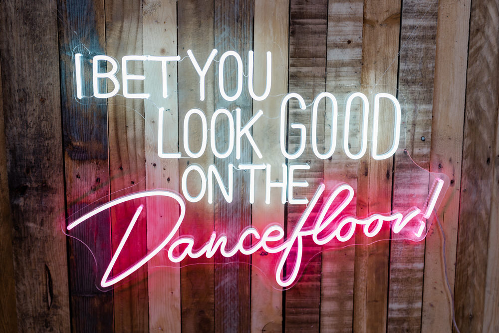 Blake Hall Wedding Gemma Giorgio Photography Neon Sign