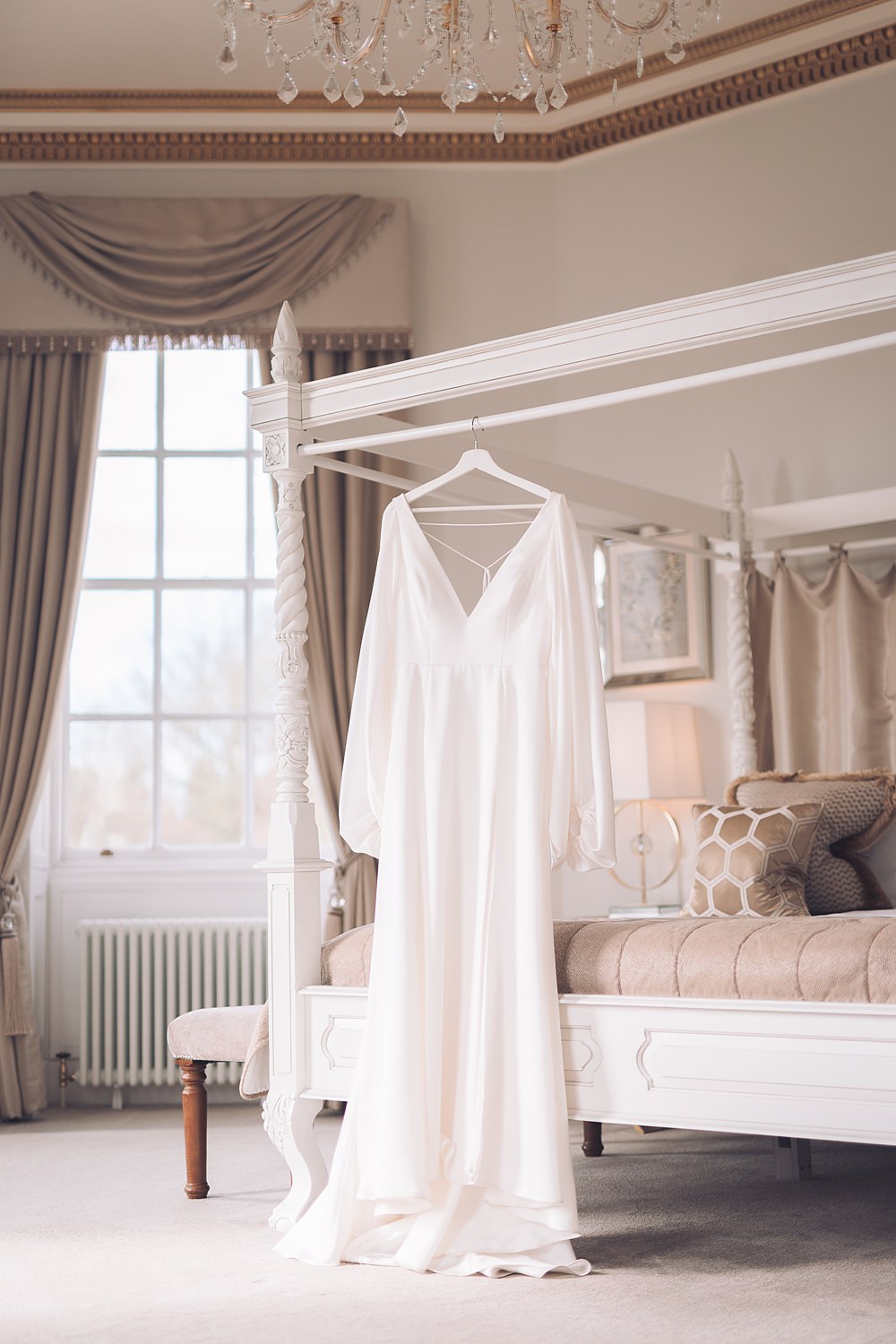 Bourton Hall Wedding Ellie Mac Photography Long Sleeve Gown Dress Bride Floaty