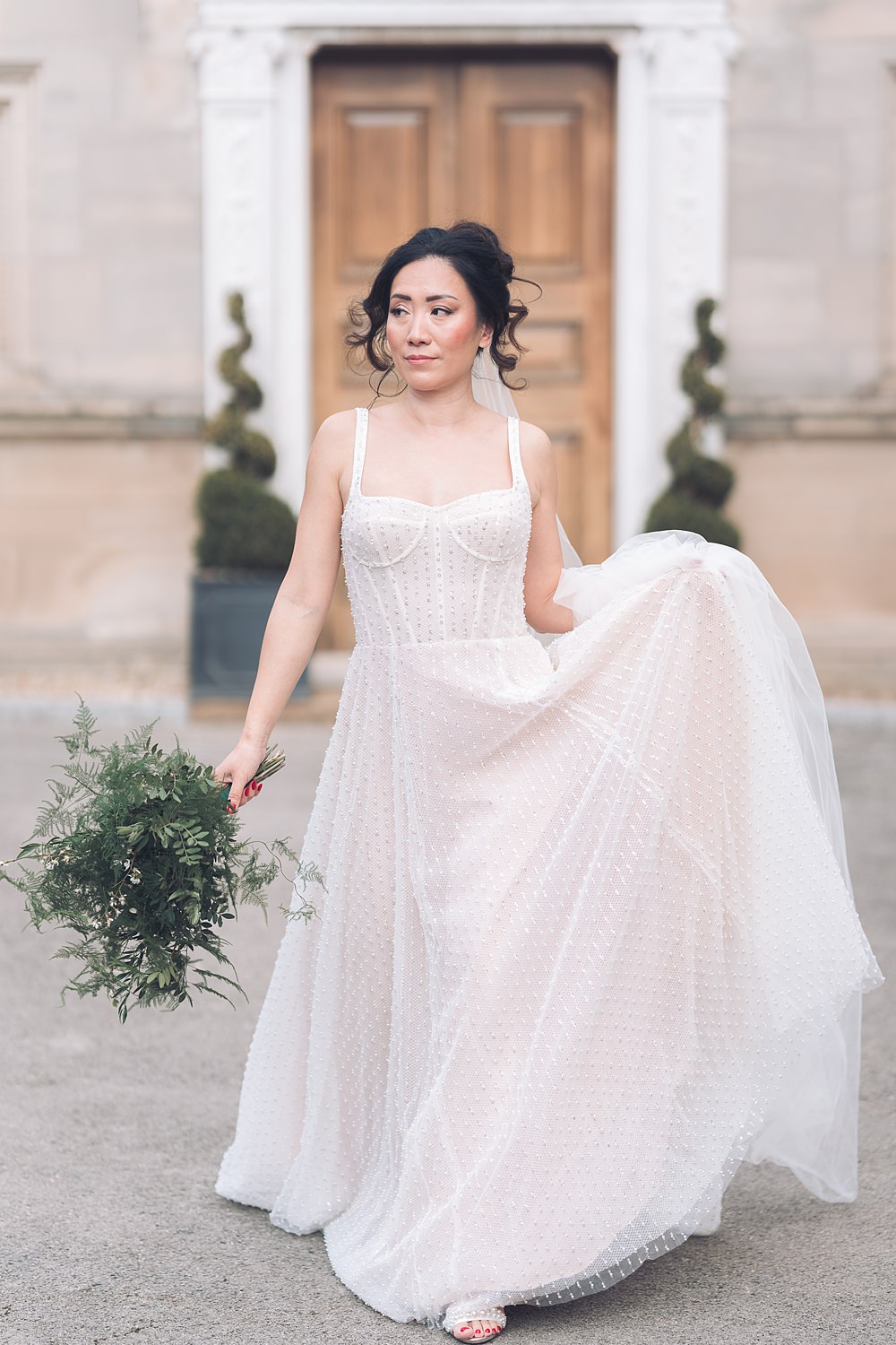 Bourton Hall Wedding Ellie Mac Photography Pearl Gown Dress Bride