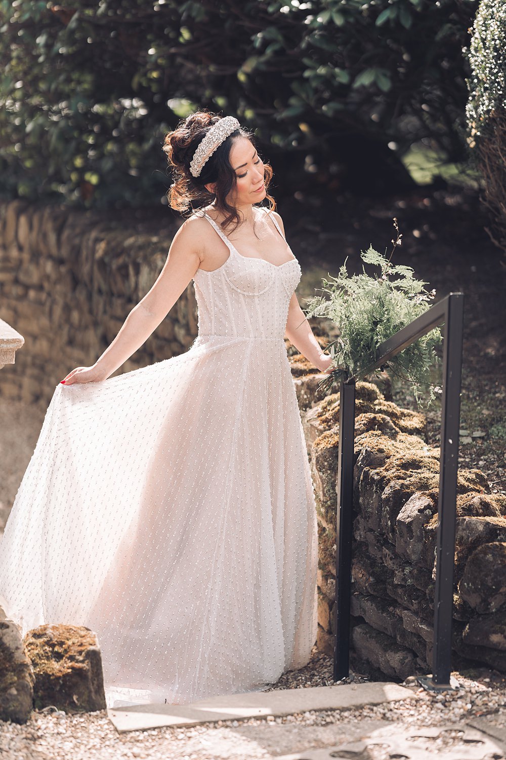 Bourton Hall Wedding Ellie Mac Photography Pearl Gown Dress Bride