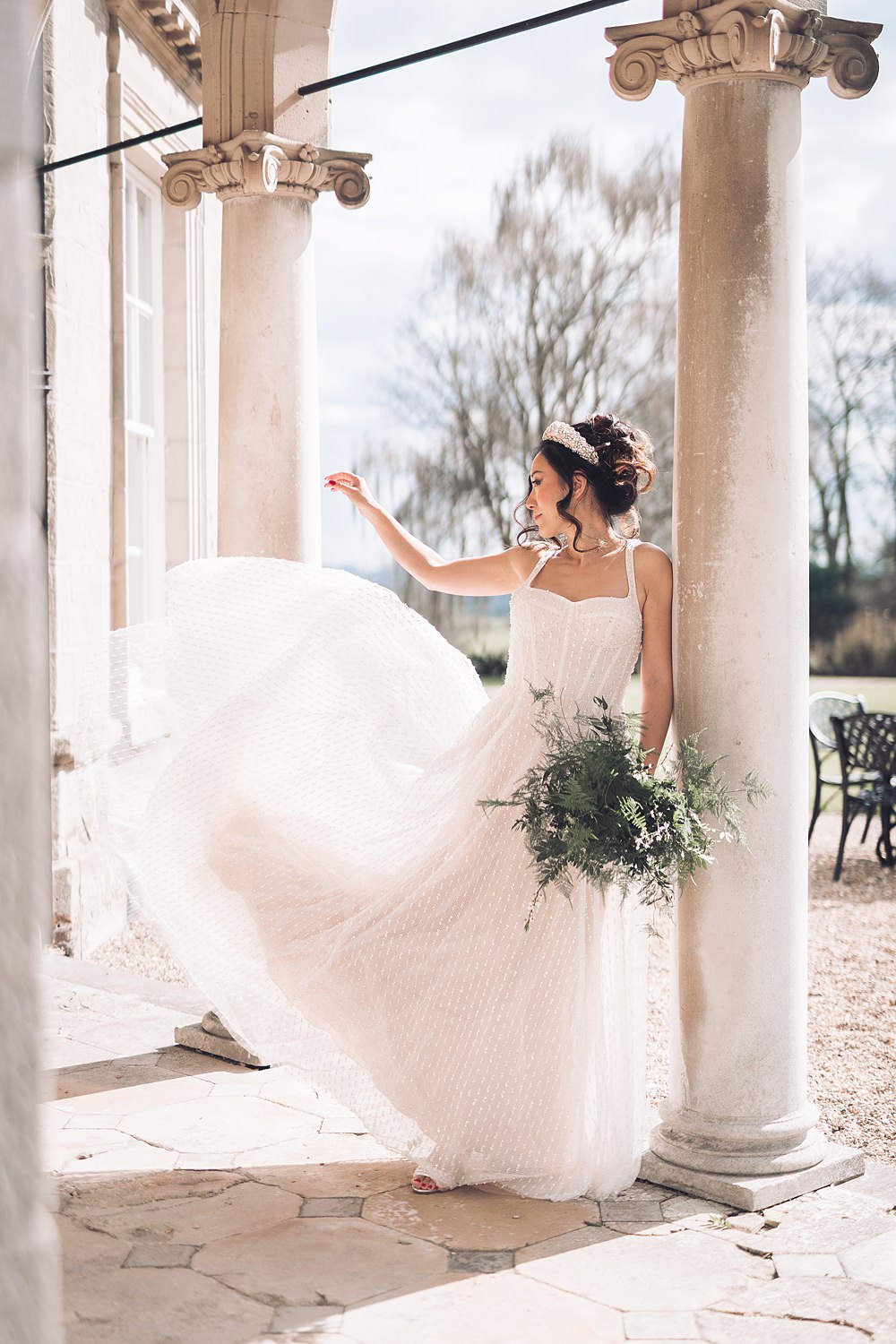 Bourton Hall Wedding Ellie Mac Photography Pearl Gown Dress Bride