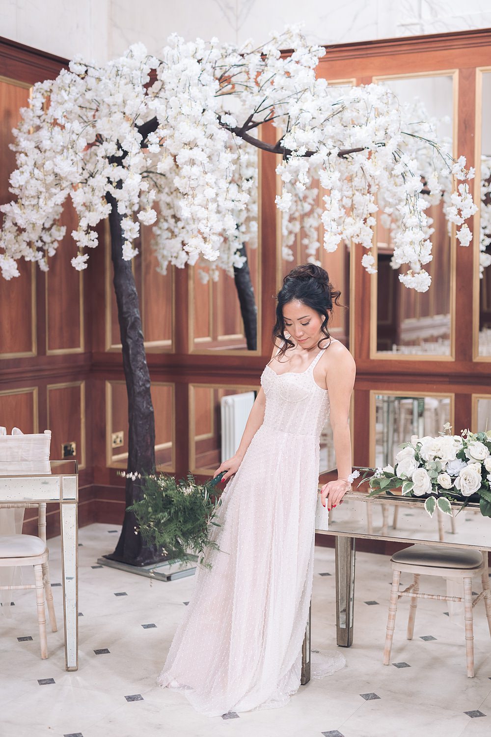 Bourton Hall Wedding Ellie Mac Photography Cherry Blossom Tree Aisle Decor