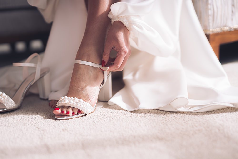 Bourton Hall Wedding Ellie Mac Photography Pearl Bride Shoes