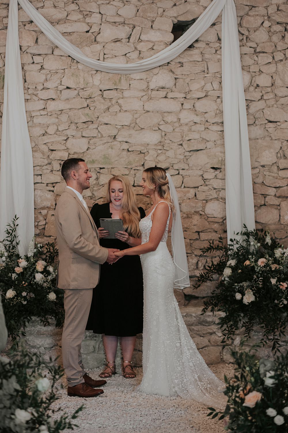 Chateau Barayre Wedding Grace Pham Photography Backdrop Ceremony Flowers Drapes