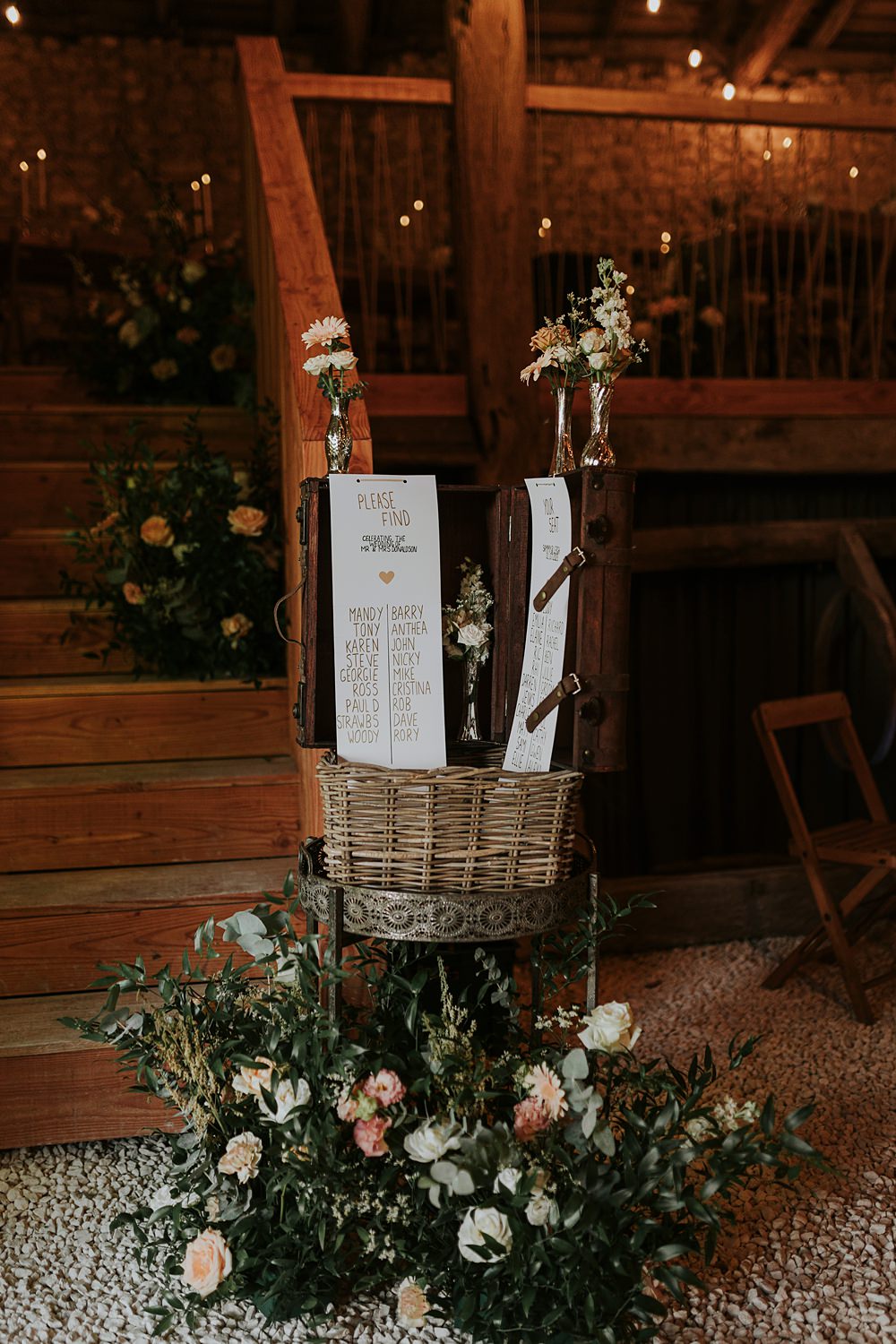 Chateau Barayre Wedding Grace Pham Photography Suitcase Flowers Table Plan