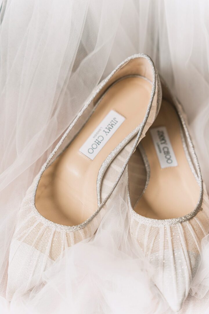 Glittery Bridal Flats Shoes Wedding Punti di Bianco