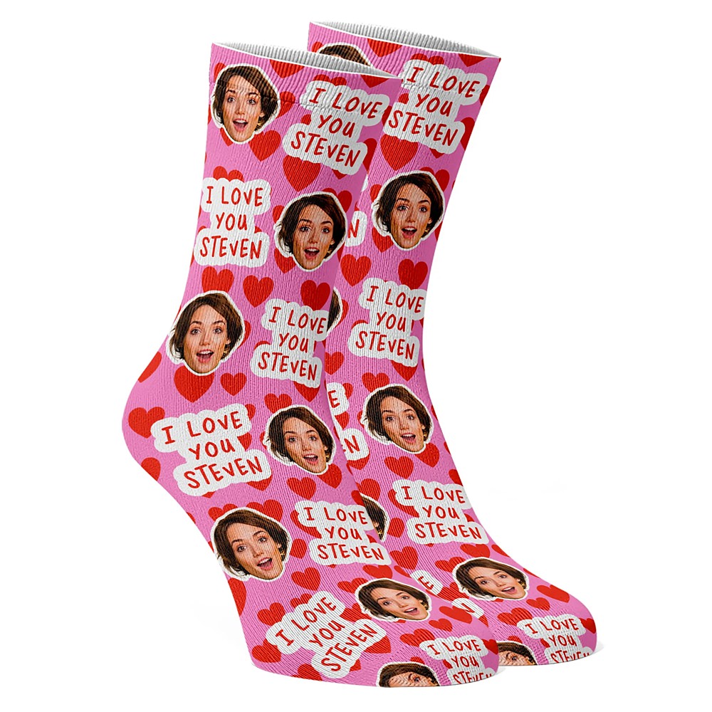 Heart Photo Socks Him Valentine's Fiance Gift