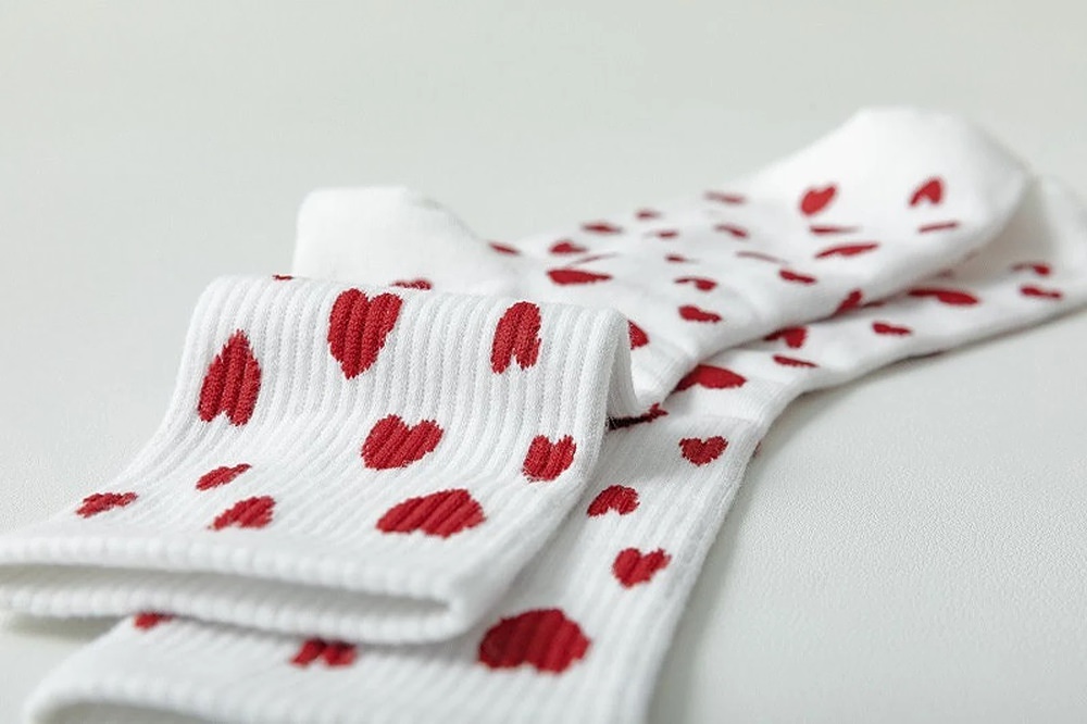 Heart Socks Valentines Fiance Gift Her