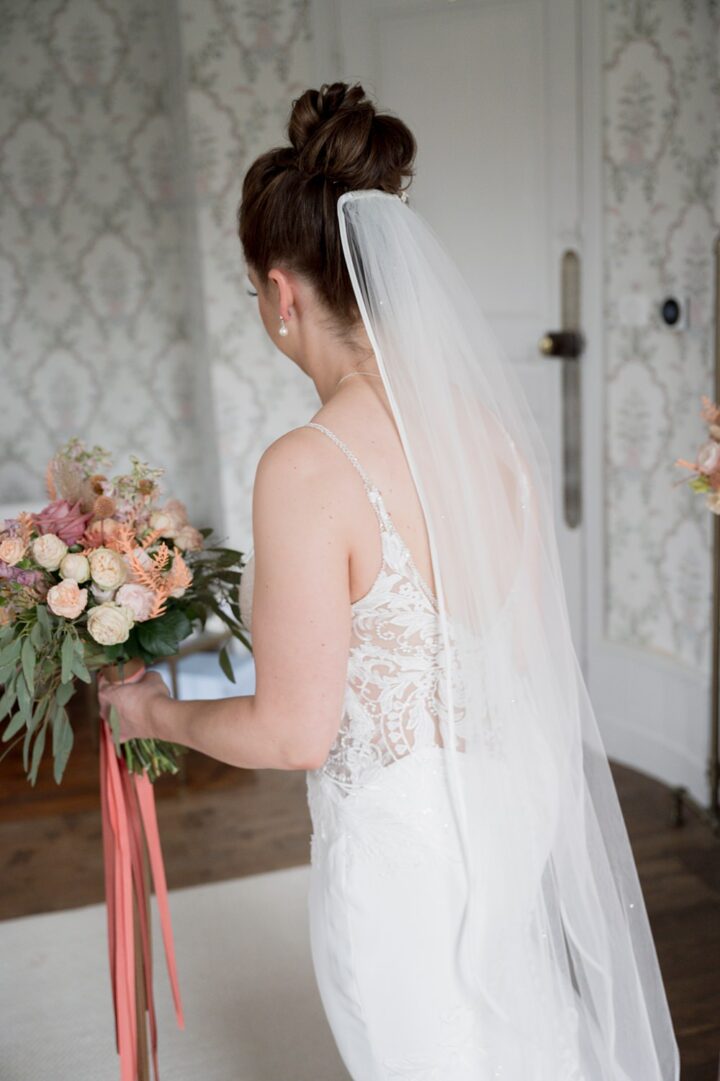 High Bun Wedding Hairstyle Veil Awardweddings
