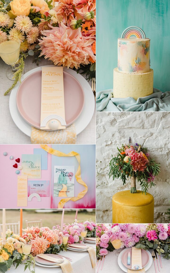Pastel Rainbow Spring Wedding Colours Michelle Huggleston Photography