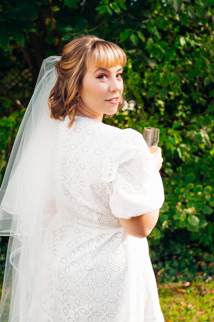 Short Hair Bridal Style Veil Wedding Emily Collett Photography