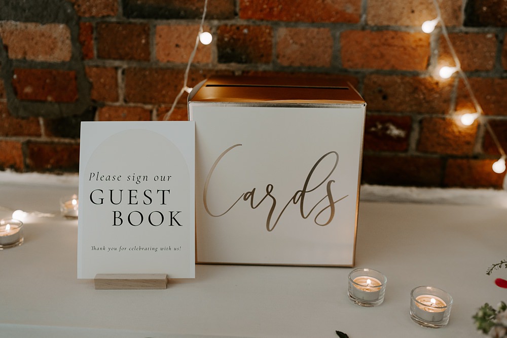 Wedding Ceremony At Home Gina Fernandes Photography Card Box Gold White