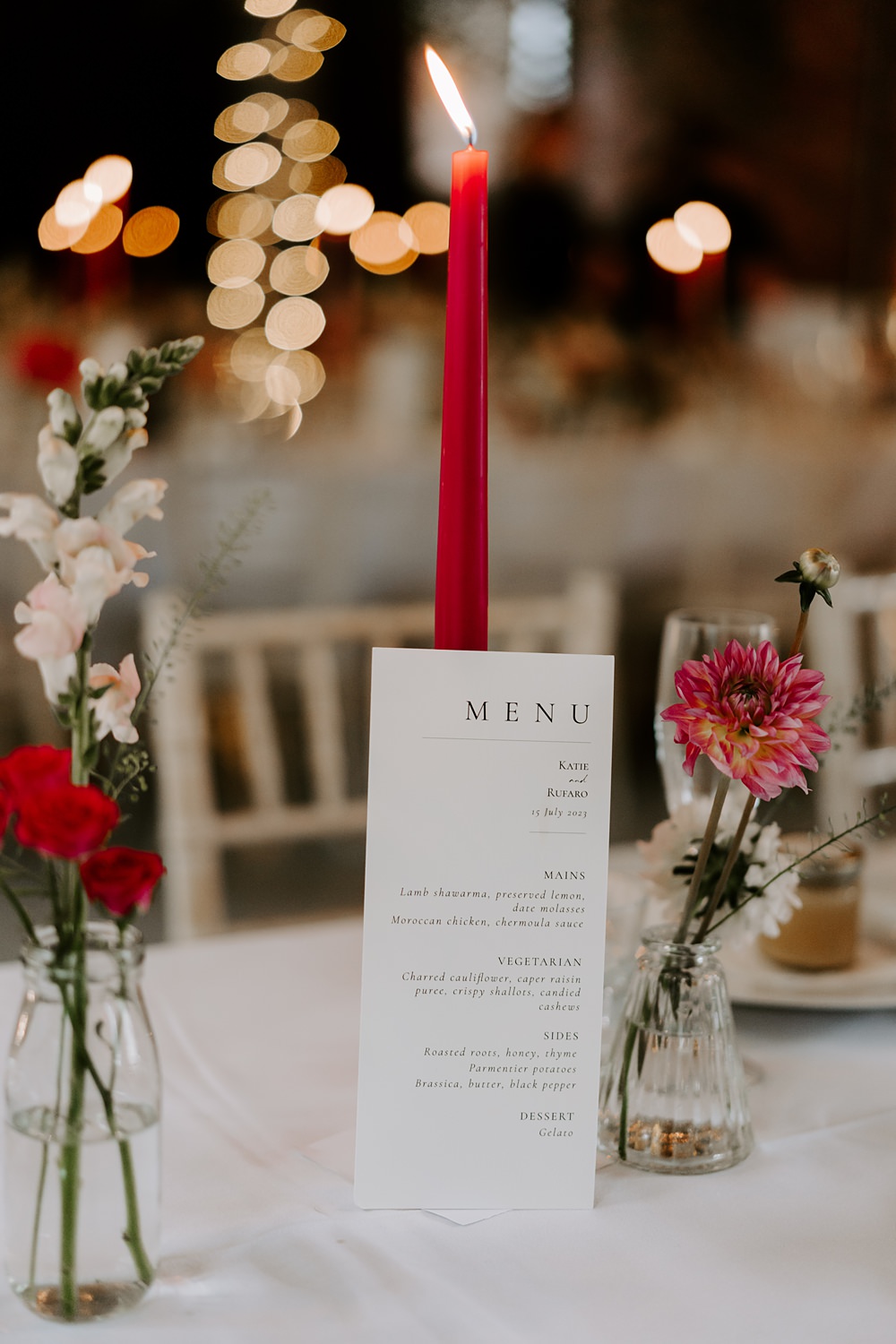 Wedding Ceremony At Home Gina Fernandes Photography Menu Card Table Flowers