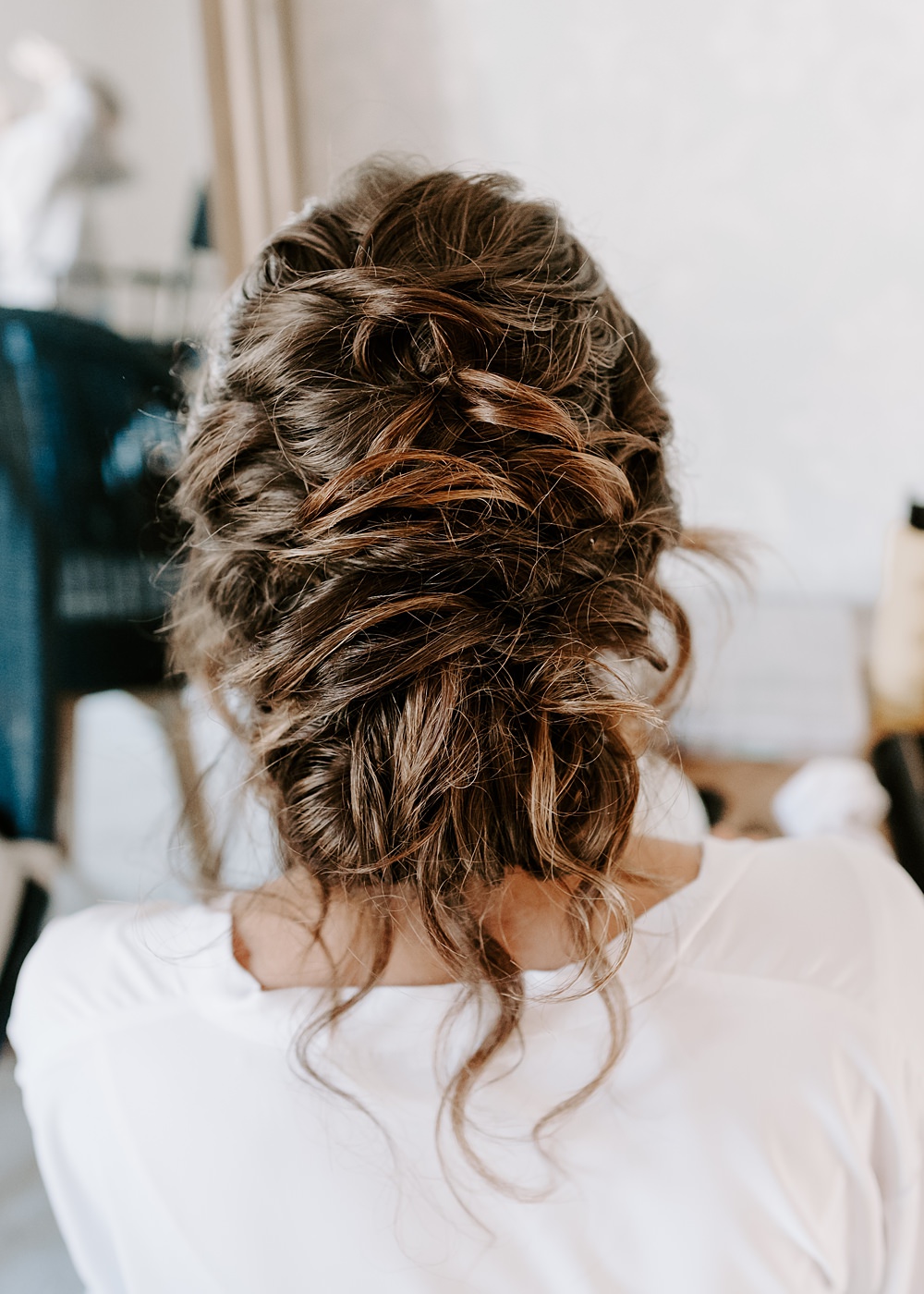 Wedding Ceremony At Home Gina Fernandes Photography Bride Hairstyle Up Do Rustic Messy
