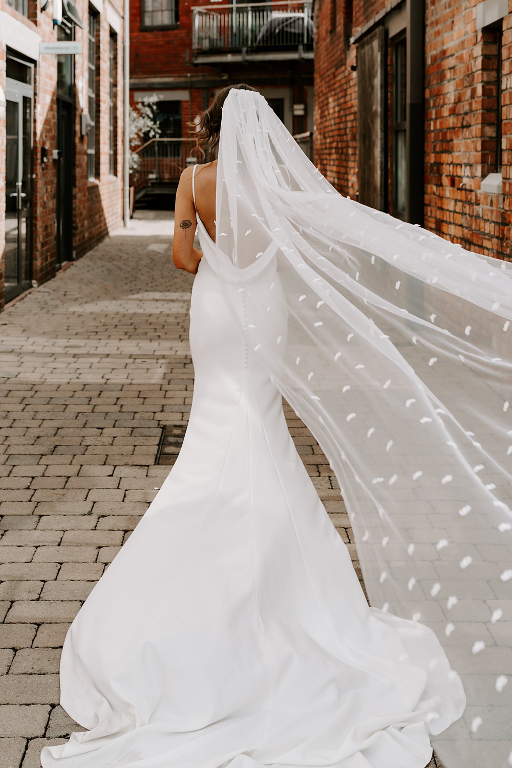 Wedding Ceremony At Home Gina Fernandes Photography Long Embroidered Veil Bride