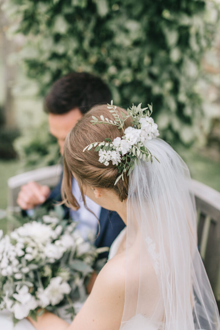 Wedding Hair Flowers Veil Bride Amy Lou Photography