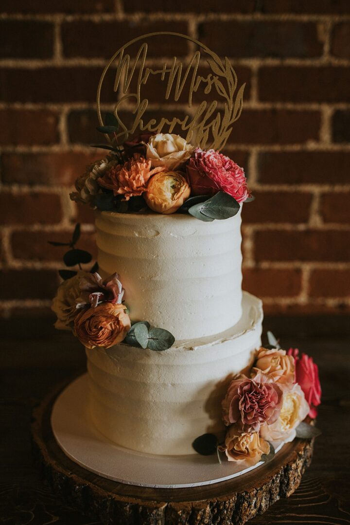 Buttercream Flowers Spring Rustic Wedding Cake Peter Reynolds Photography
