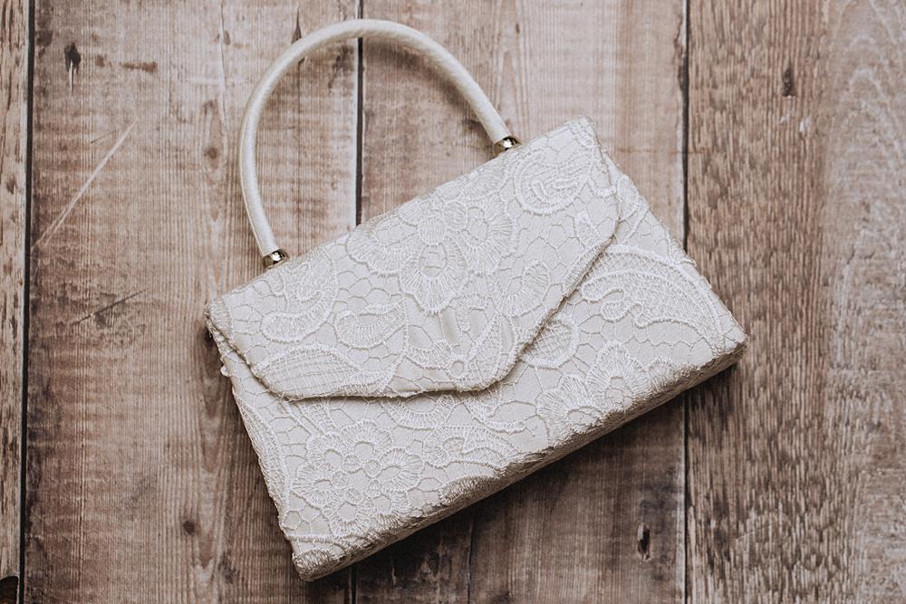 Conwy Barn Wedding Fox and Bear Photography Bride Clutch Handbag