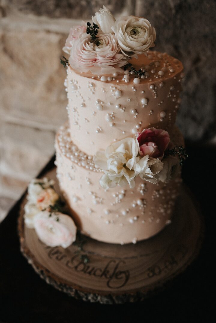 Peal Spring Wedding Cake Pale Pink Matt Horan Photography