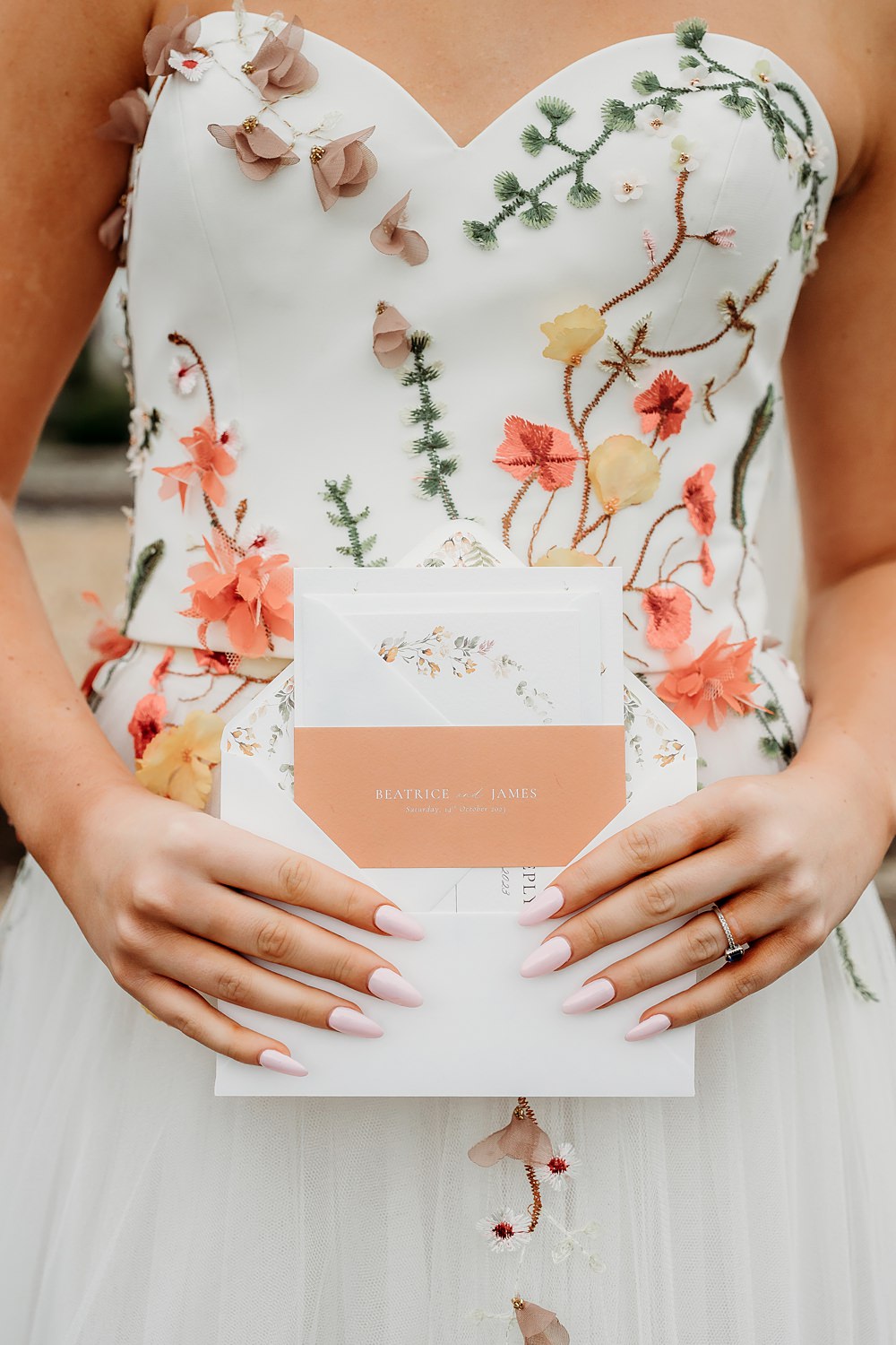 Rust Burnt Orange Autumn Wedding NK Photography Invite Envelope Floral