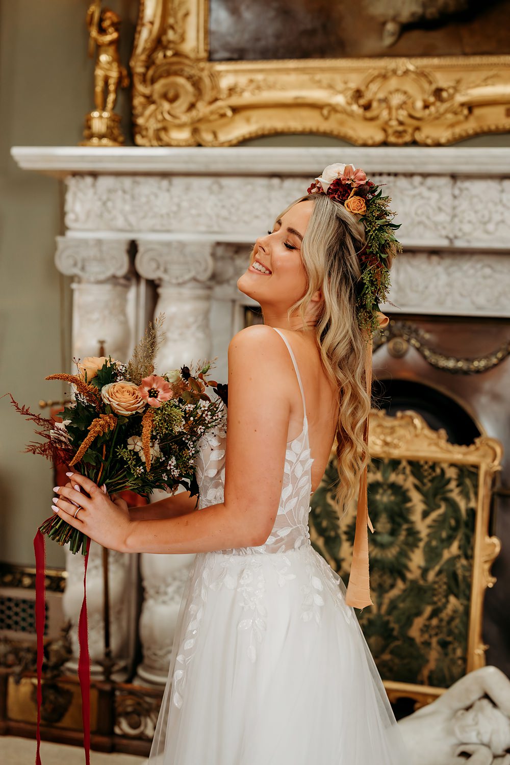 Rust Burnt Orange Autumn Wedding NK Photography