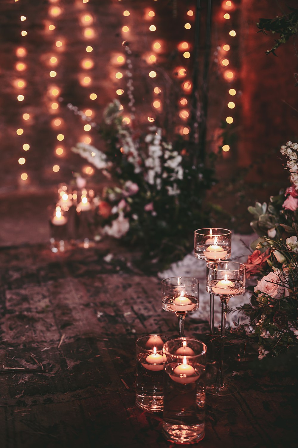 Sheriff Hutton Castle Wedding Bee Wilde Studio Aisle Ceremony Flowers Candles