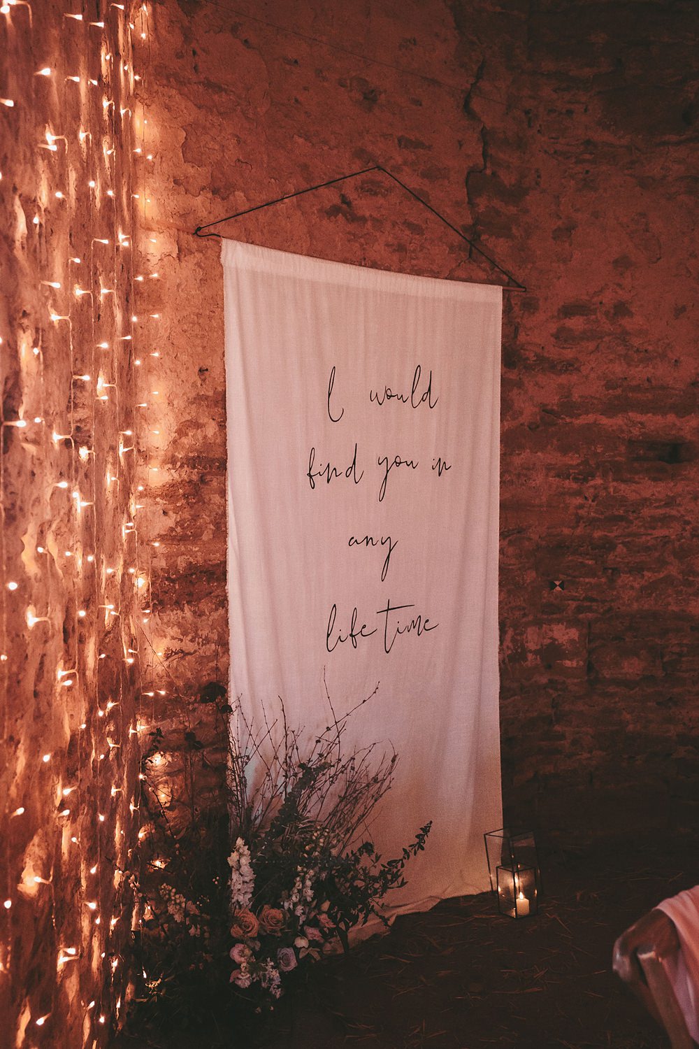 Sheriff Hutton Castle Wedding Bee Wilde Studio Fabric Banner Sign Backdrop