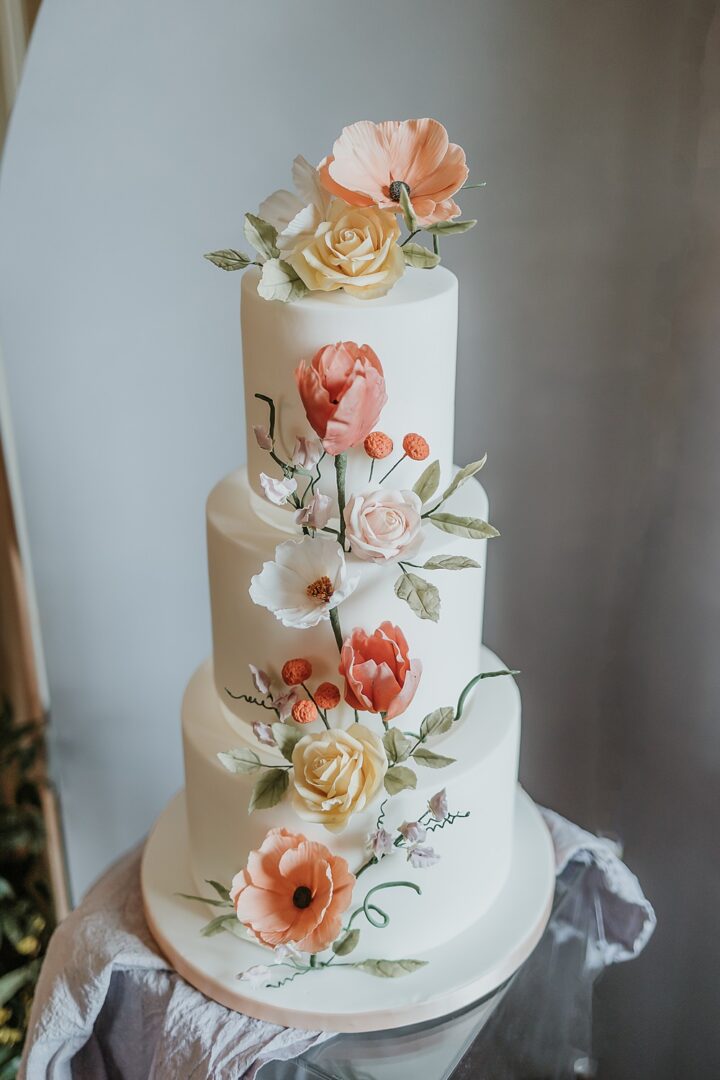 Spring Sugar Flowers Wedding Cake Sophie Ruck Photography