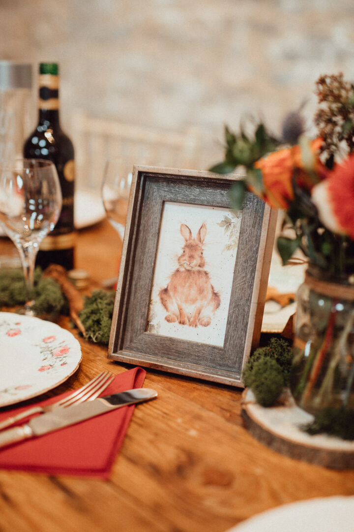 Spring Wedding Idea Rabbit Table Name Emily and Steve Photography