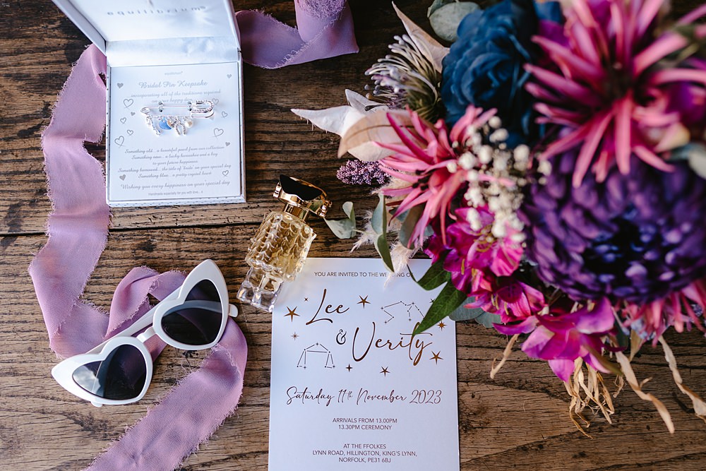 Stables at Ffolkes Wedding Cherrelle Blake Photography Invite Heart Sunglasses Accessories Bridal