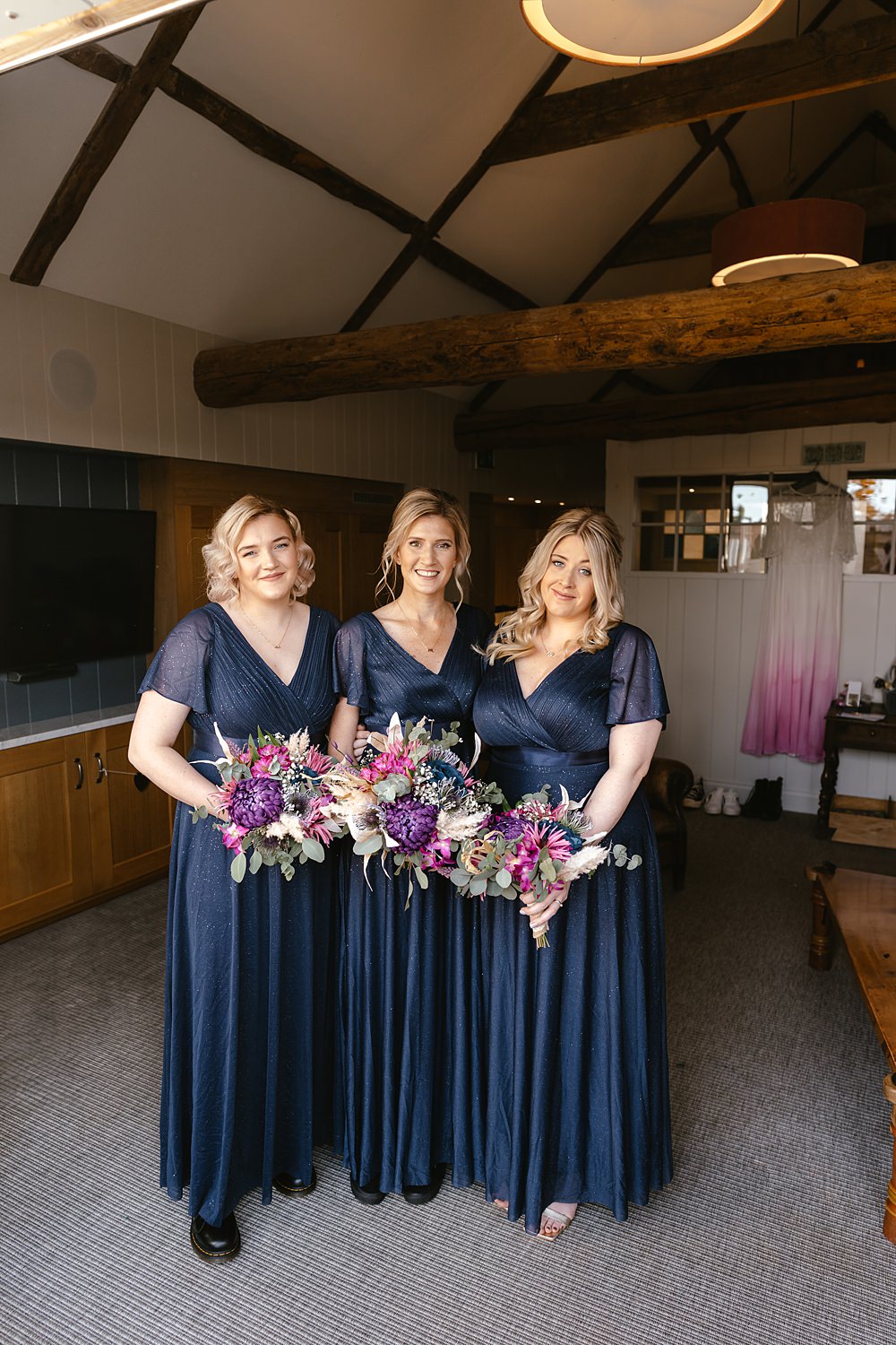 Stables at Ffolkes Wedding Cherrelle Blake Photography Navy Blue Long Bridesmaid Dresses