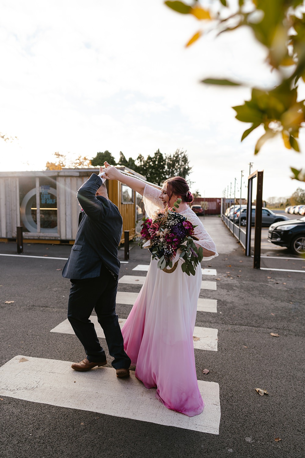 Stables at Ffolkes Wedding Cherrelle Blake Photography Pink Dip Dye Dress Bride