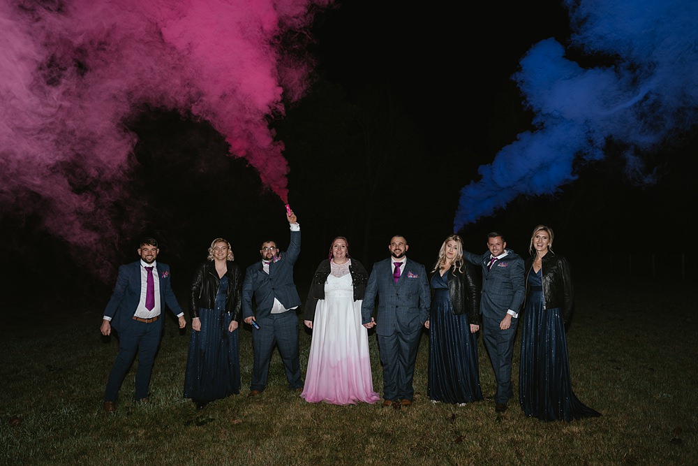 Stables at Ffolkes Wedding Cherrelle Blake Photography Smoke Flares