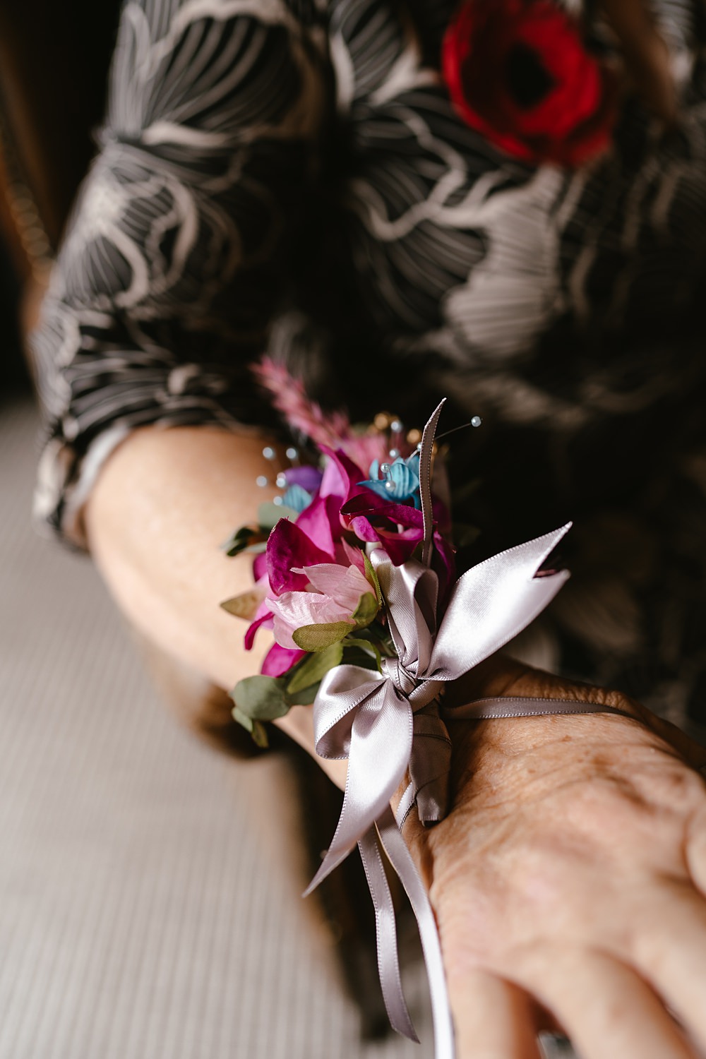 Stables at Ffolkes Wedding Cherrelle Blake Photography Wrist Corsage Mother Bride
