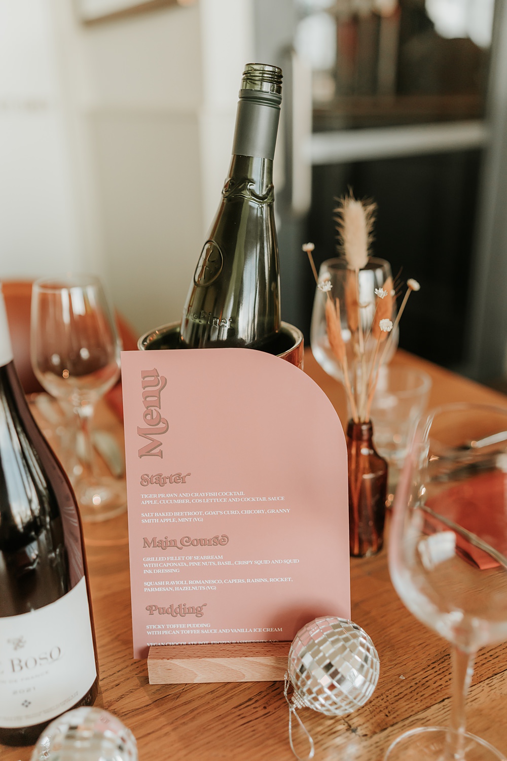 The Oystercatcher Wedding B Photography Curve Menu Sign