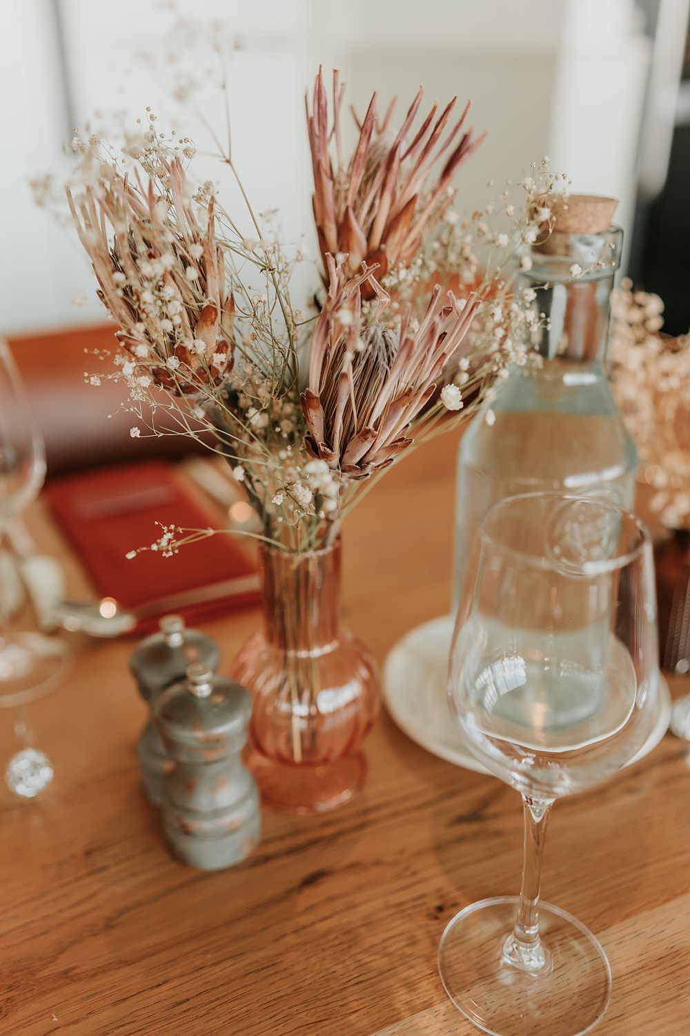 The Oystercatcher Wedding B Photography Dried Flowers Centrepiece Decor