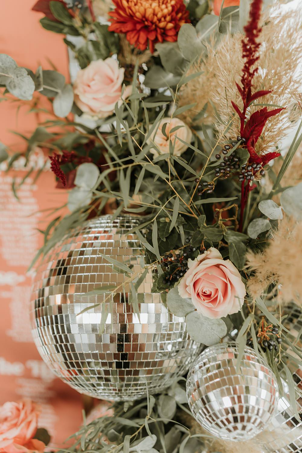 The Oystercatcher Wedding B Photography Disco Ball Flowers Decor