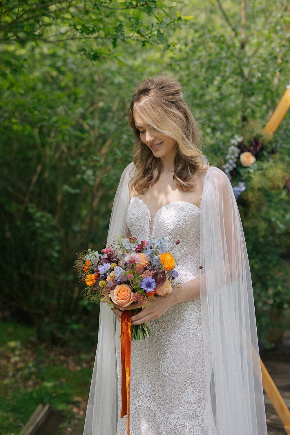 Weddings At Woodfords Max Turner Weddings Colourful Wild Flower Bouquet Bridal Orange Blue