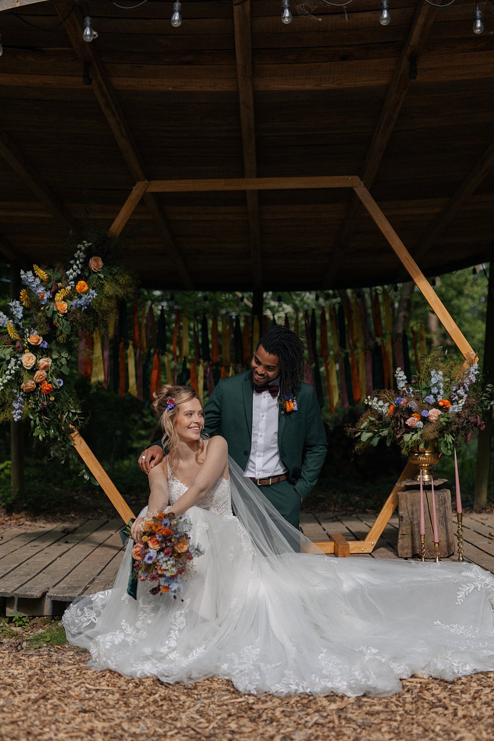 Weddings At Woodfords Max Turner Weddings Hexagon Wooden Backdrop Flowers