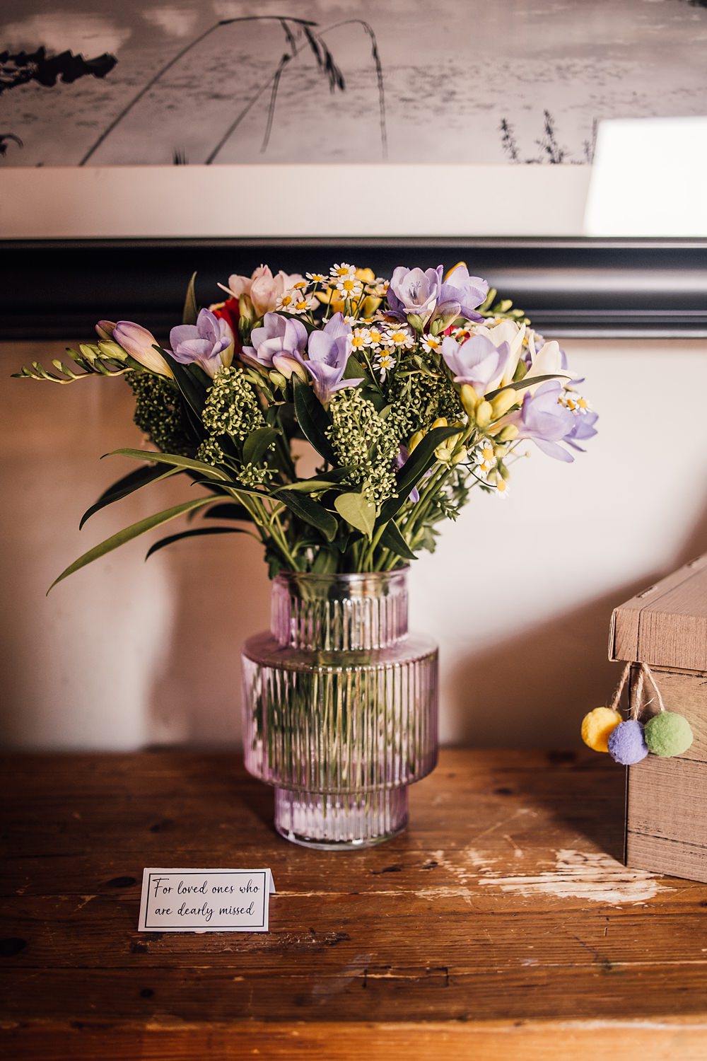 Cool Colourful Wedding Amy Elizabeth Photo Memory Table Lost Loved Ones Flowers