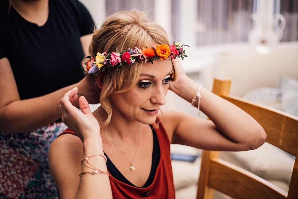 Cool Colourful Wedding Amy Elizabeth Photo Bride Flower Crown