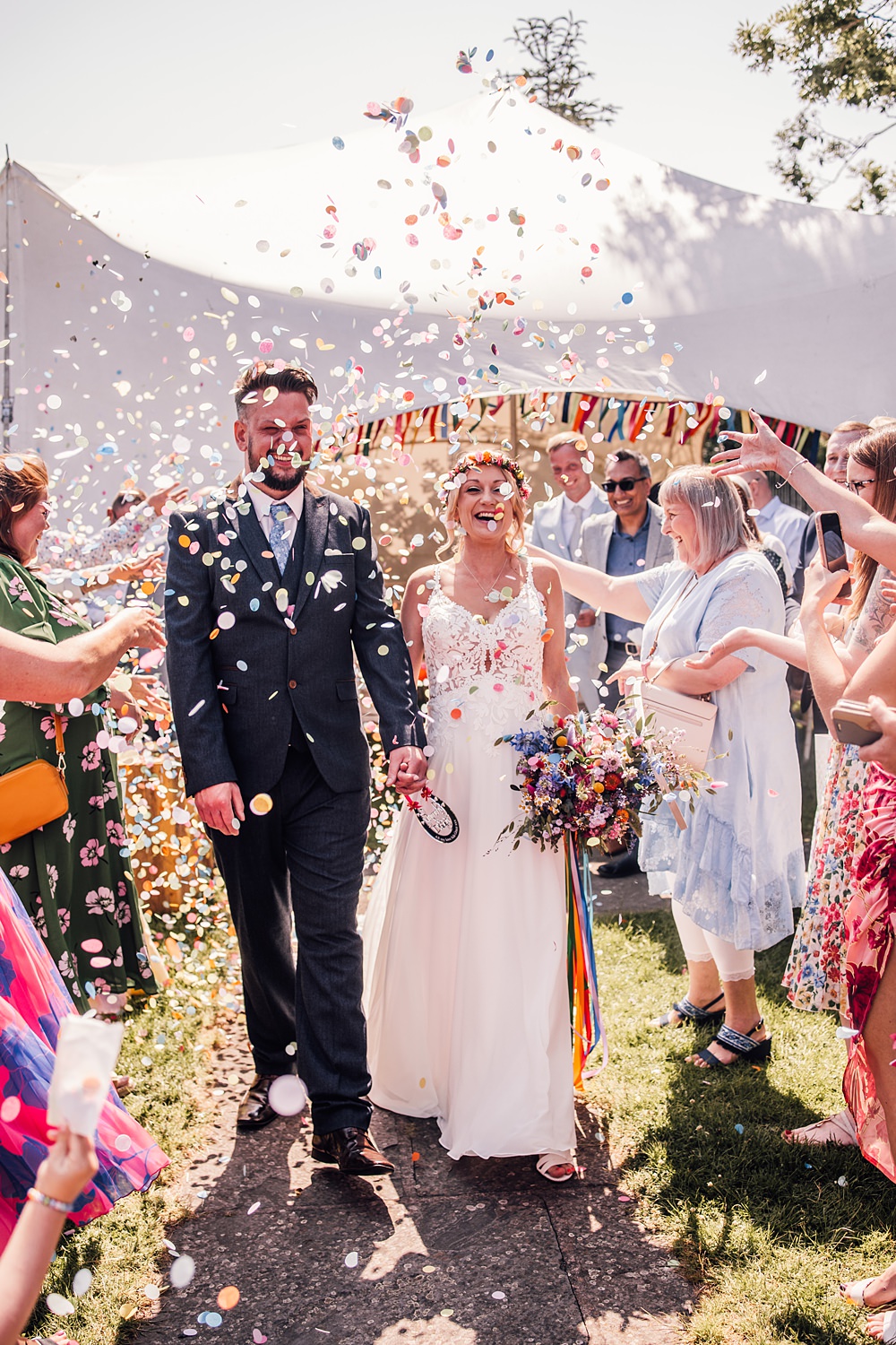 Cool Colourful Wedding Amy Elizabeth Photo Confetti Throw