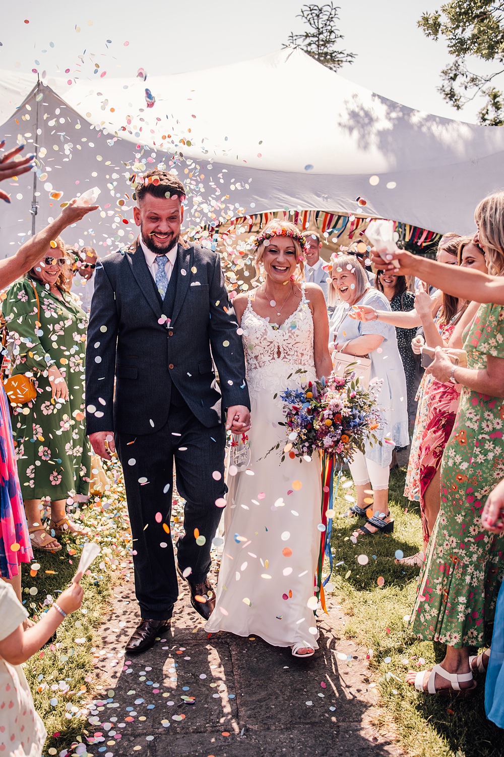 Cool Colourful Wedding Amy Elizabeth Photo Confetti Throw