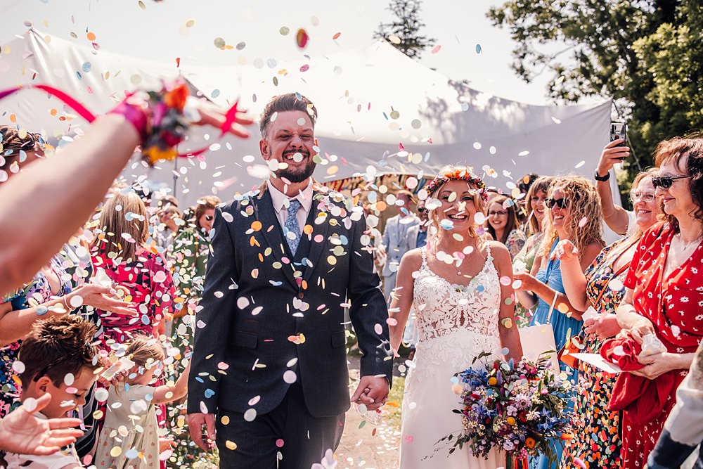 Cool Colourful Wedding Amy Elizabeth Photo Confetti Throw