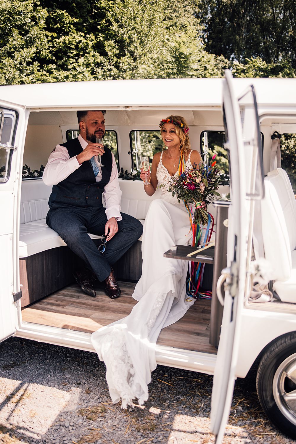 Cool Colourful Wedding Amy Elizabeth Photo Campervan Transport